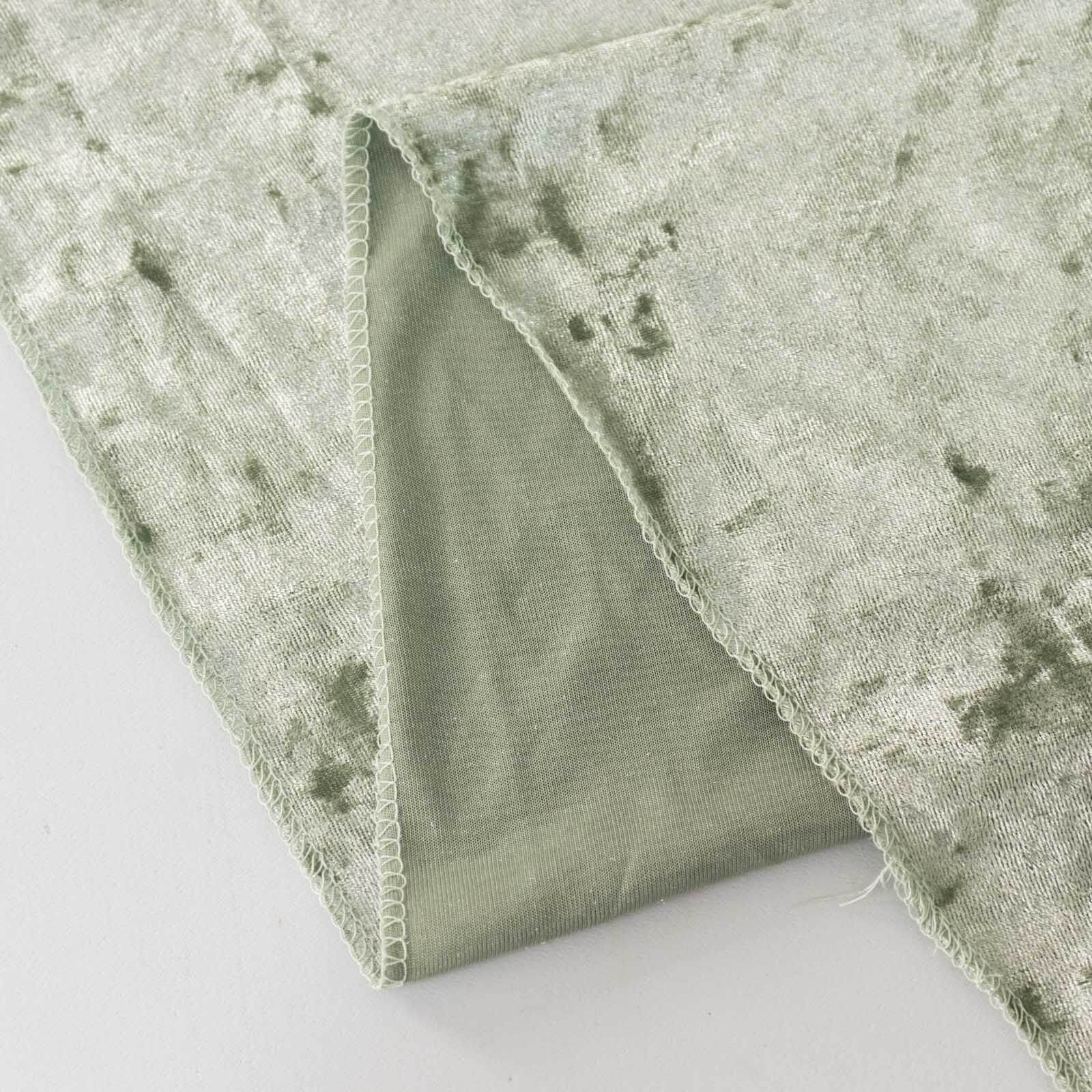Premium Crushed Velvet 90"x132" Rectangle Tablecloth Sage Green - Reusable Soft & Seamless Table Cover