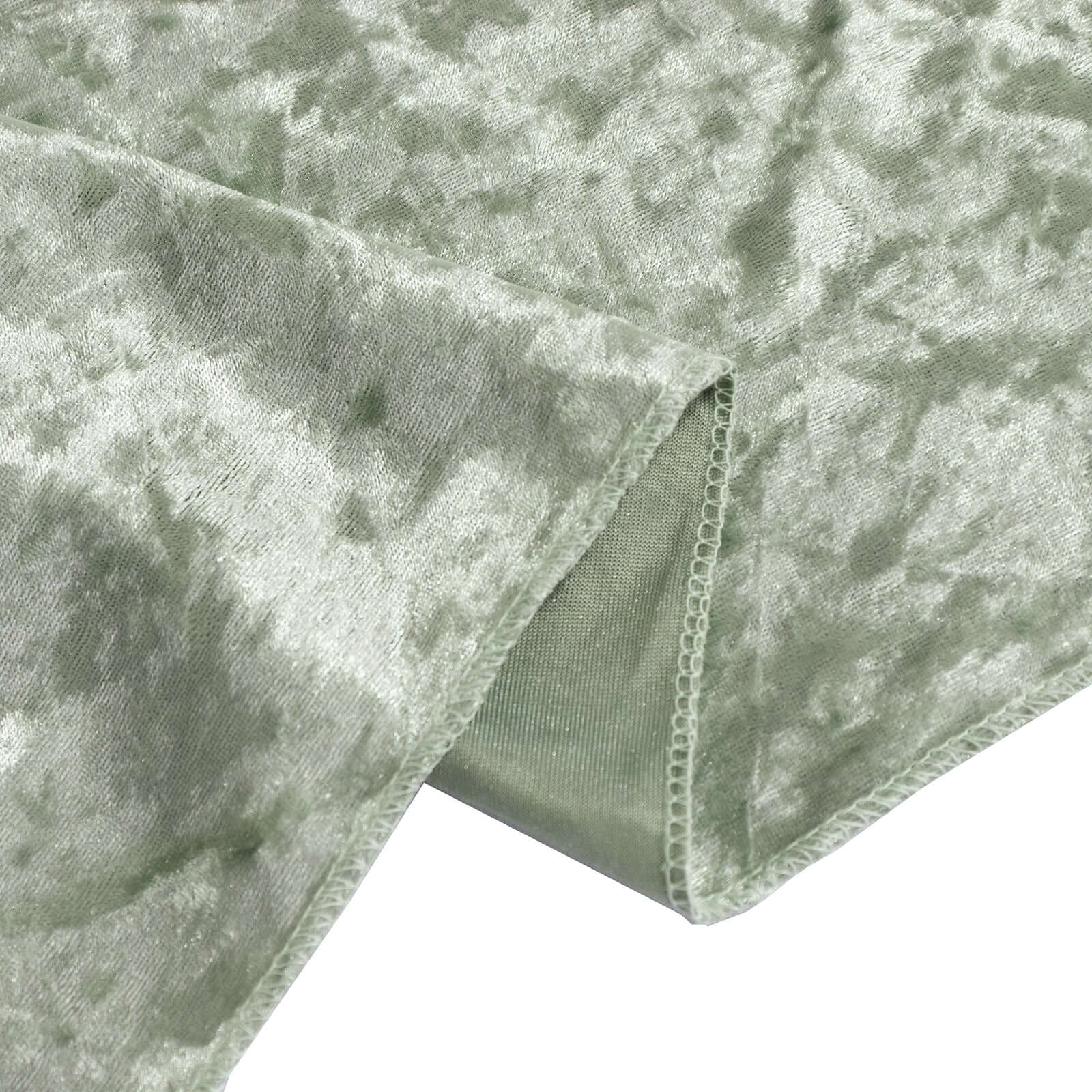 Premium Crushed Velvet 60"x102" Rectangle Tablecloth Sage Green - Reusable Soft Table Cover