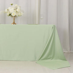 Scuba Rectangular 90"x156" Tablecloth Sage Green - Wrinkle Free, Stain Resistant & Seamless Table Cover