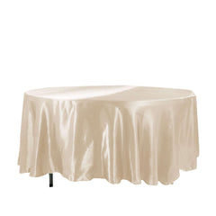 Satin 108" Round Tablecloth Beige - Smooth and Lustrous Table Cover