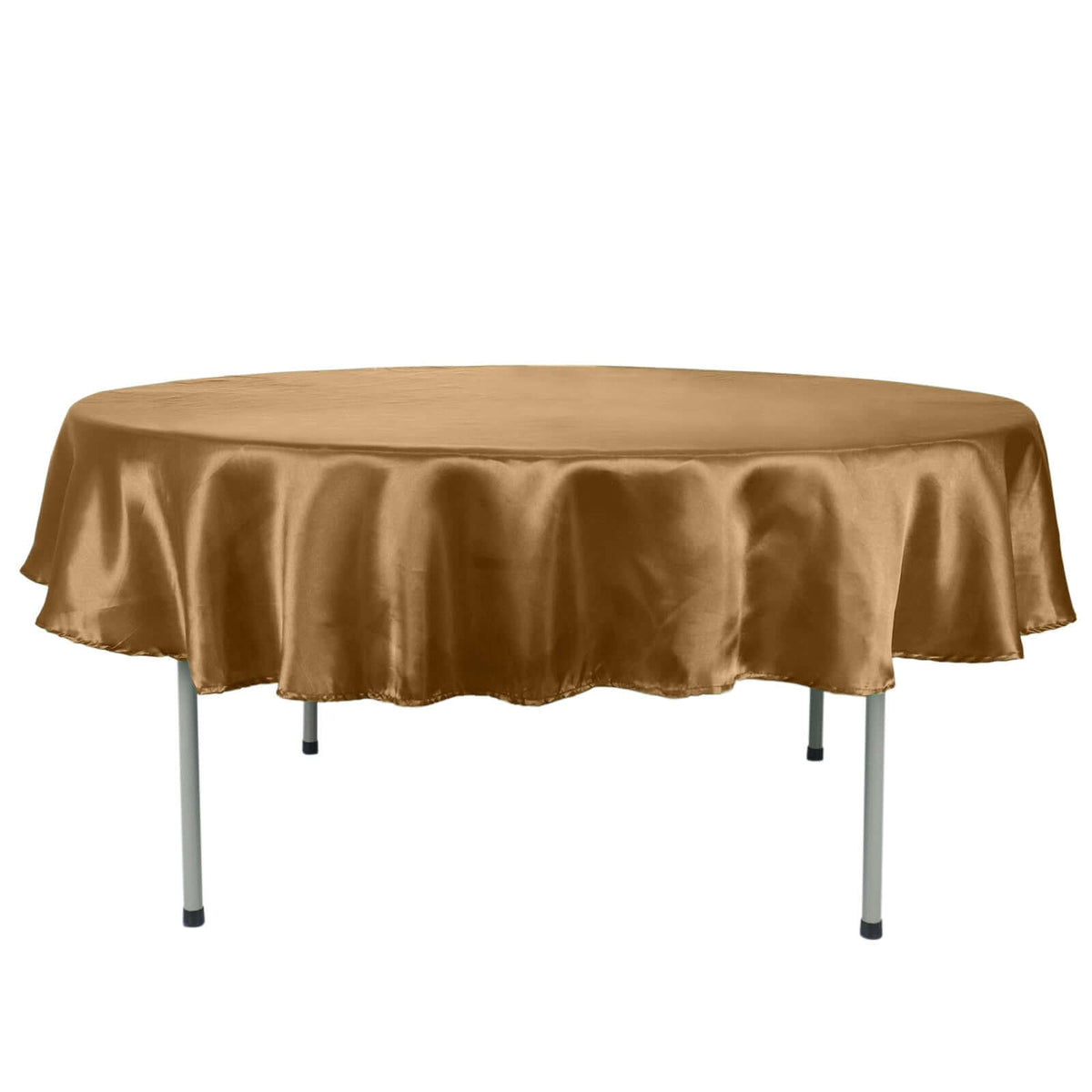 Satin 90" Round Tablecloth Gold - Smooth and Lustrous Table Cover