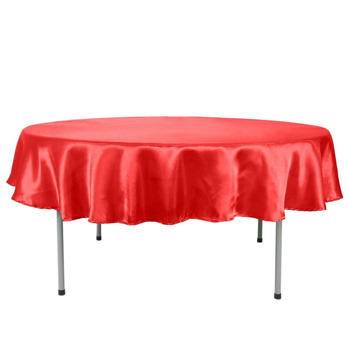 Satin 90" Round Tablecloth Red - Smooth and Lustrous Table Cover