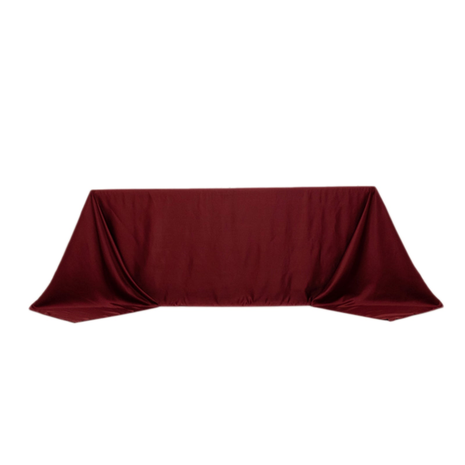 Lamour Satin 90"x132" Rectangle Tablecloth Burgundy - Soft & Silk-Like Seamless Table Cover