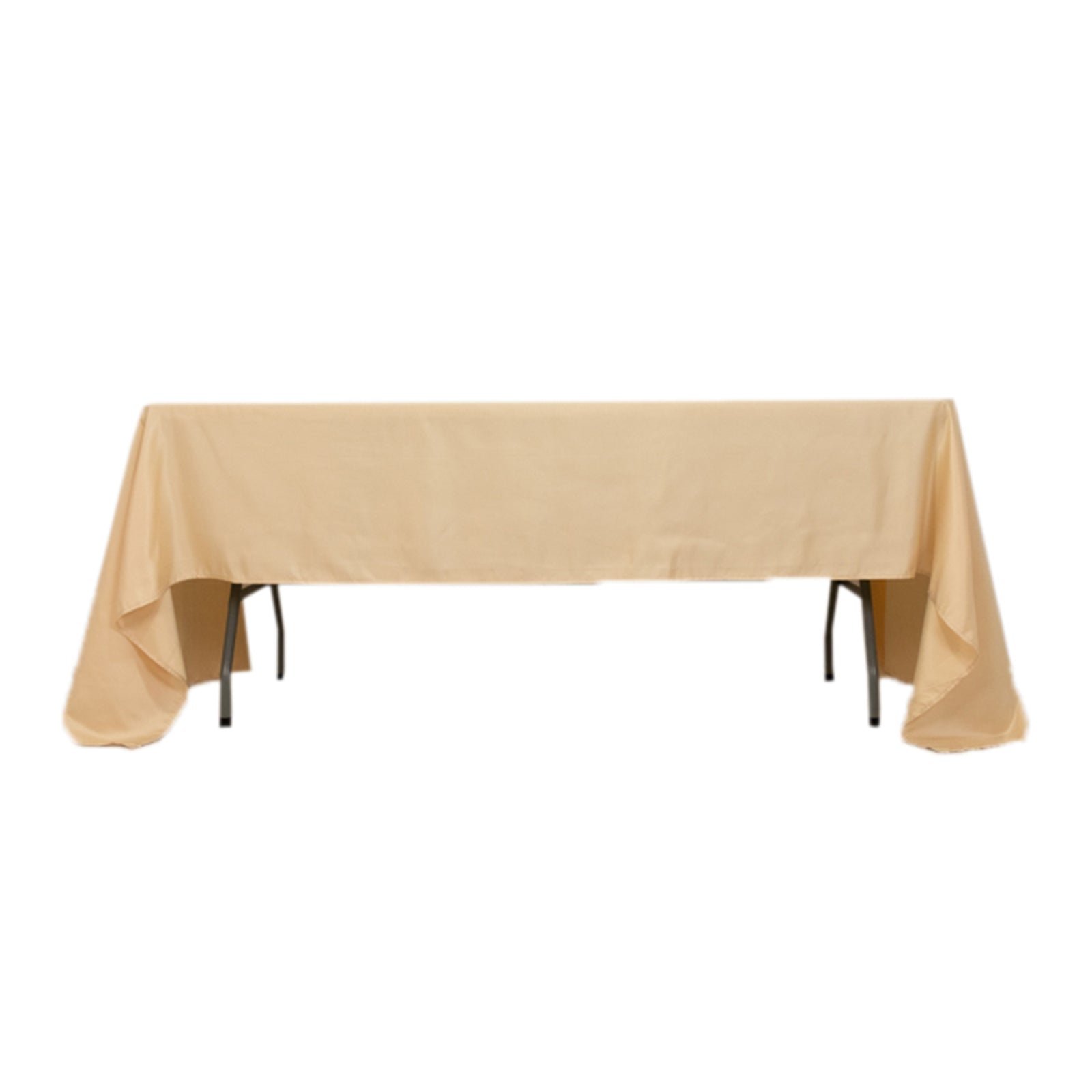 Lamour Satin 60"x126" Rectangle Tablecloth Beige - Soft & Silk-Like Table Cover
