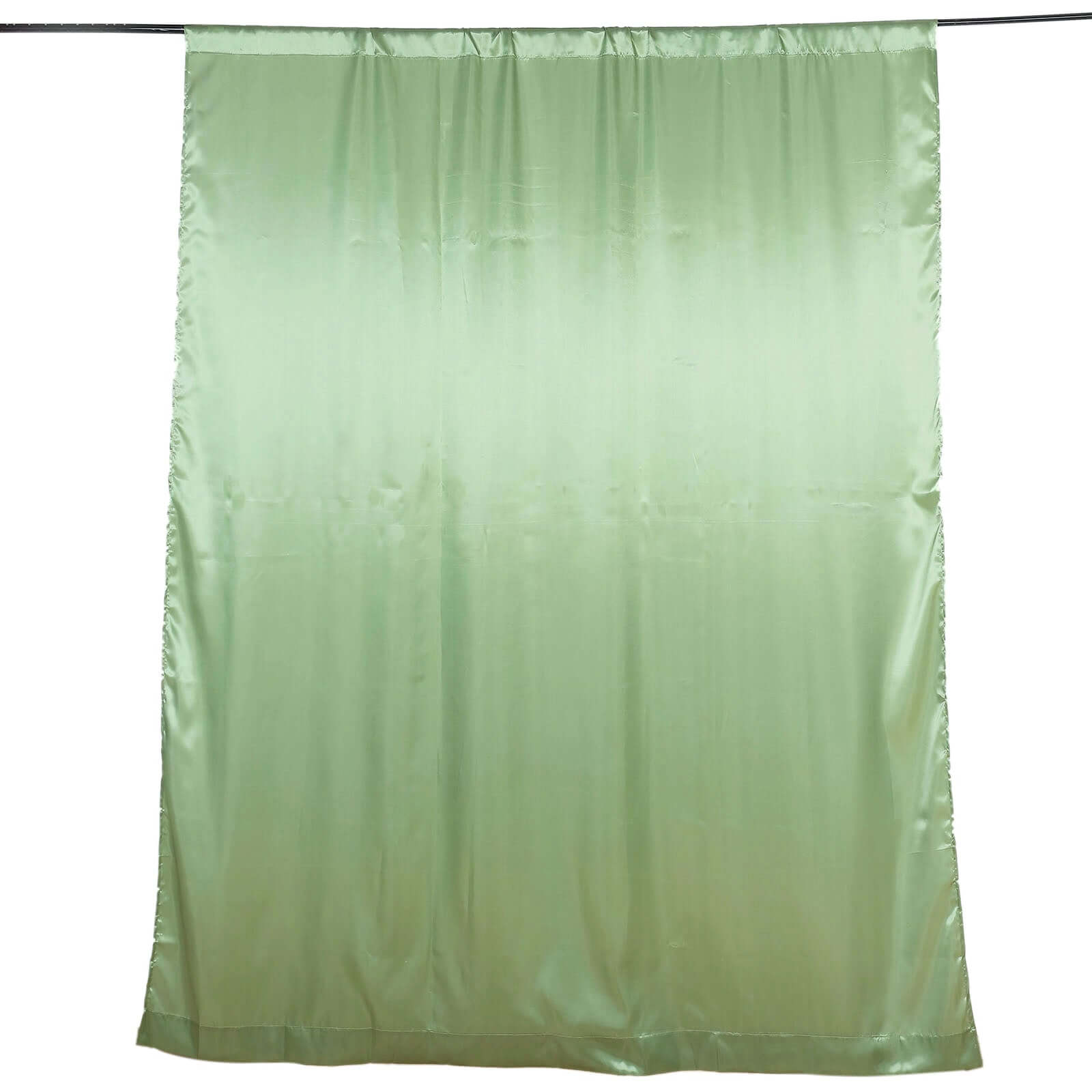 8ftx10ft Sage Green Satin Event Curtain Drapes, Backdrop Event Panel
