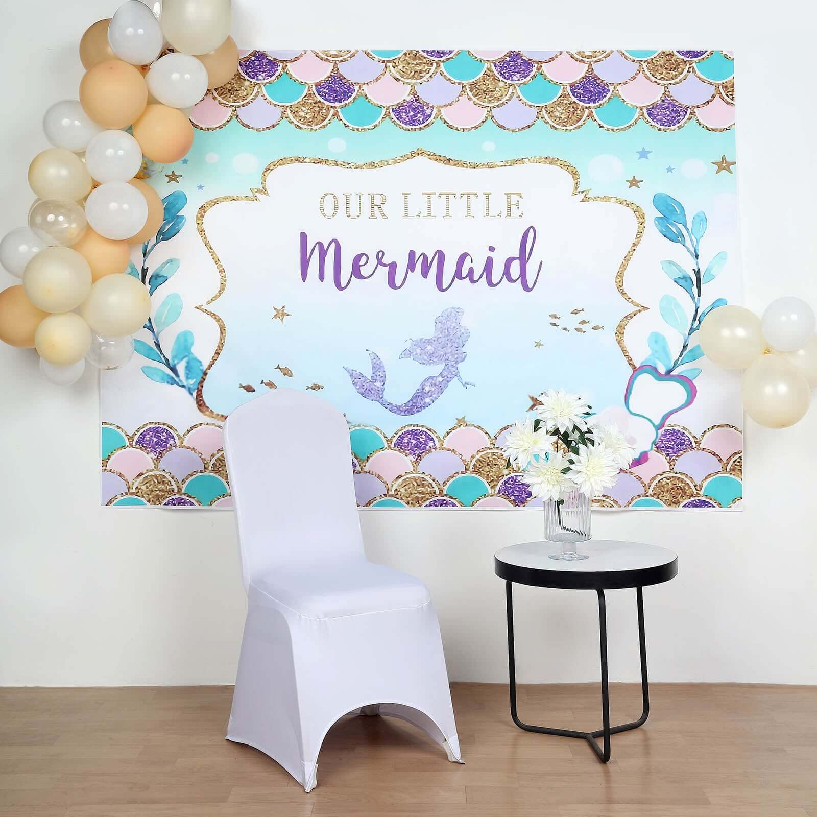 5ftx7ft "Our Little Mermaid" Print Vinyl Photo Shoot Backdrop