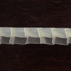 25 Yards 0.75" Ivory Double Layered Edging Ruffled Lace Trim With Satin And Classic Organza Fabric