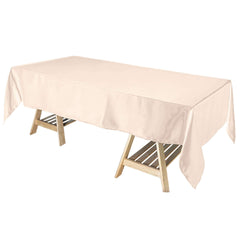 Satin Rectangular 60"x102" Tablecloth Beige - Smooth and Lustrous Table Cover