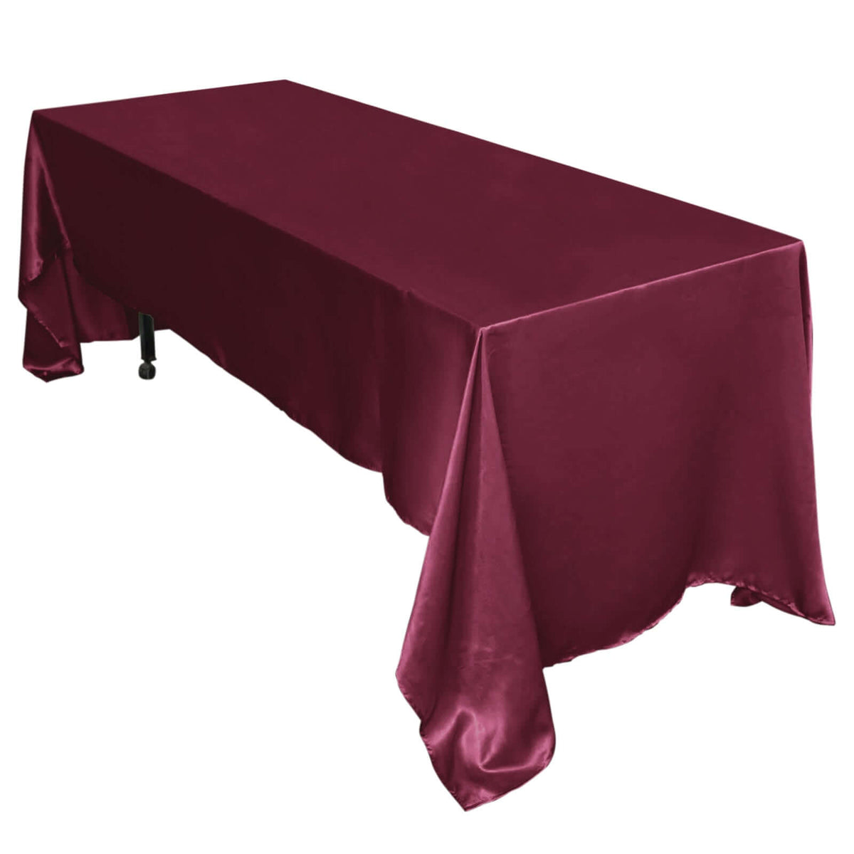 Satin Rectangular 60"x126" Tablecloth Burgundy - Smooth and Lustrous Table Cover
