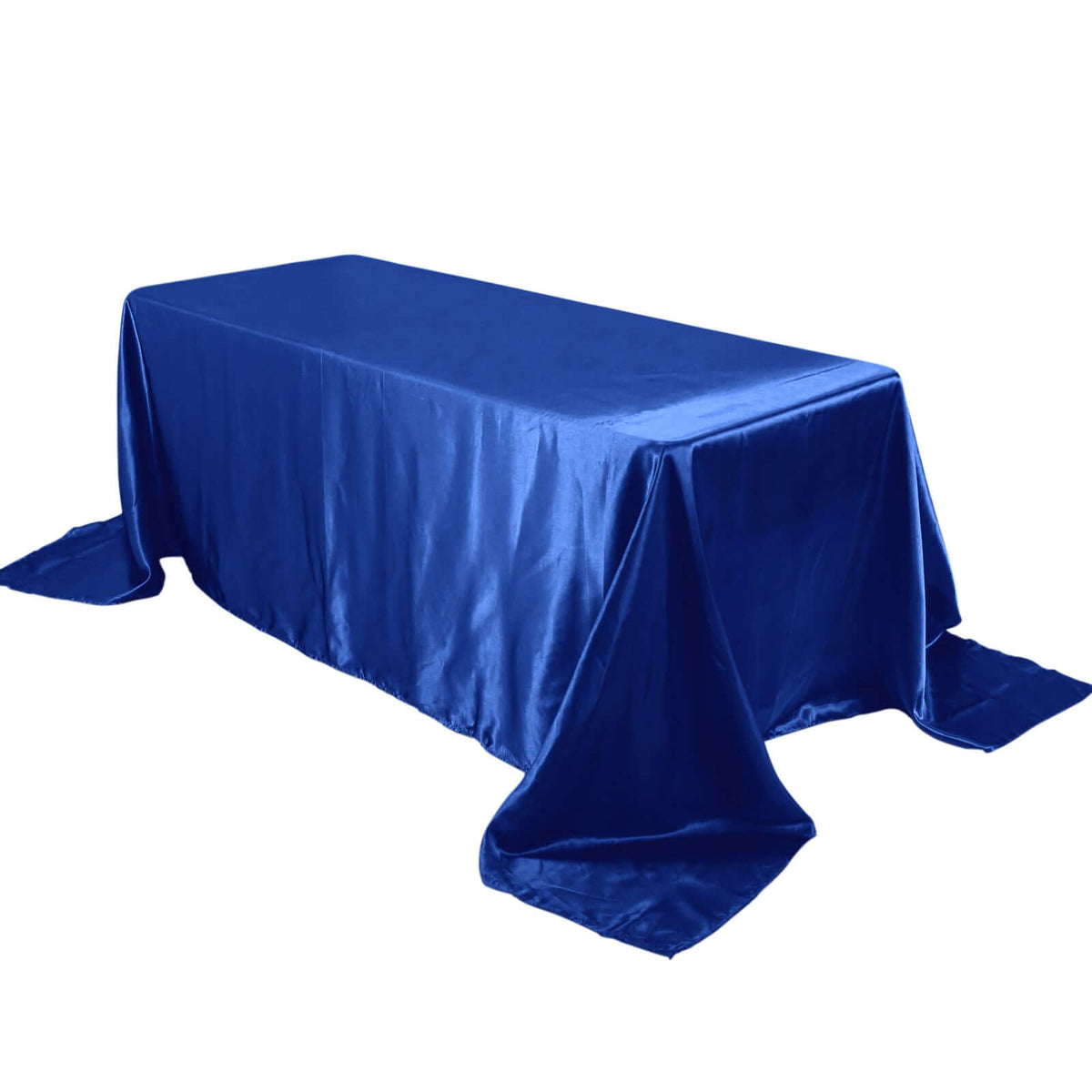 Satin Rectangular 90"x132" Tablecloth Royal Blue - Seamless Table Cover
