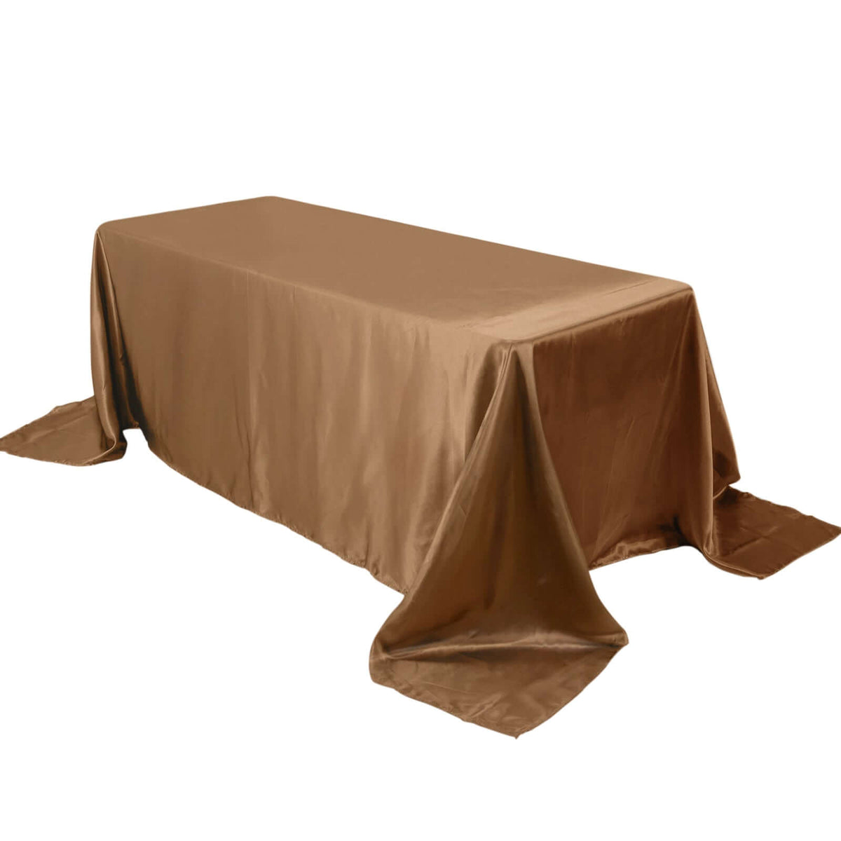 Satin Rectangular 90"x132" Tablecloth Taupe - Seamless Table Cover
