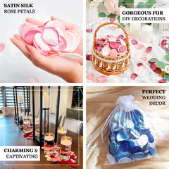 400-Pack Rose Petals Life-Like Flower Confetti Shiny Ivory Silk Round - Perfect for Event Tables 2"