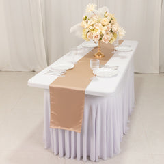 Lamour Satin 12"x108" Table Runner Nude - Smooth & Lustrous Finish