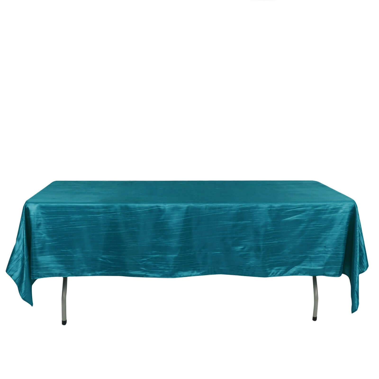 Taffeta 60"x102" Rectangle Tablecloth Teal - Accordion Crinkle Table Cover