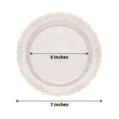 12-Pack Plastic 7" Round Salad Plates Clear with Gold Glitters & Floral Edge