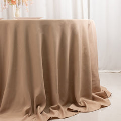 Premium Polyester 132" Round Tablecloth Nude - Seamless 220GSM Wrinkle-Resistant Table Cover
