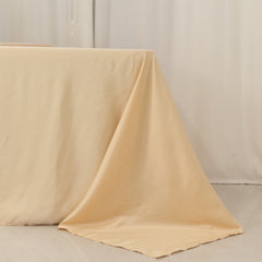 Lamour Satin 90"x156" Rectangle Tablecloth Beige - Luxurious, Soft Seamless Table Cover