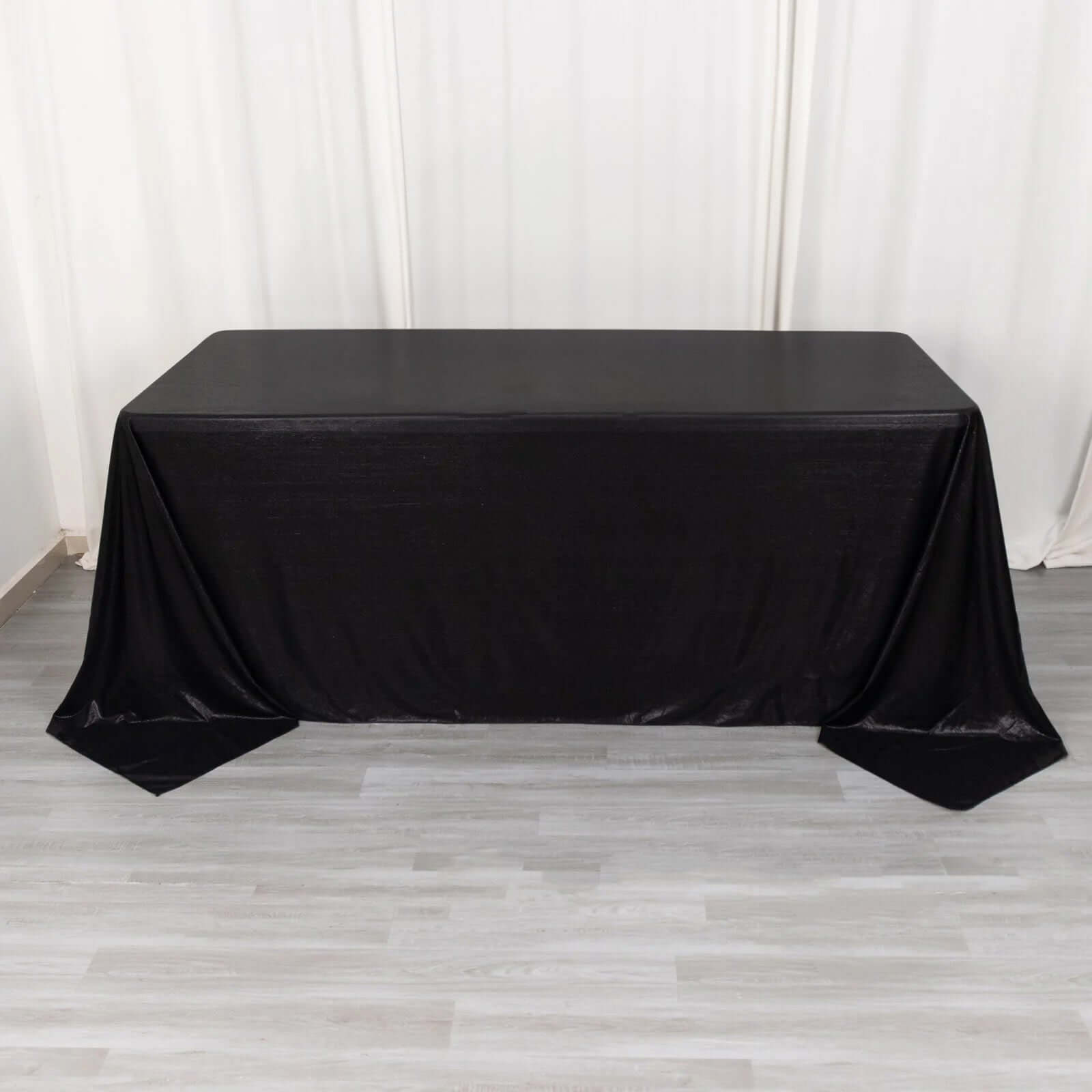 Sequin Dots Polyester 90"x132" Rectangle Tablecloth Shimmering Black - Seamless, Glittering & Wrinkle Free Table Cover