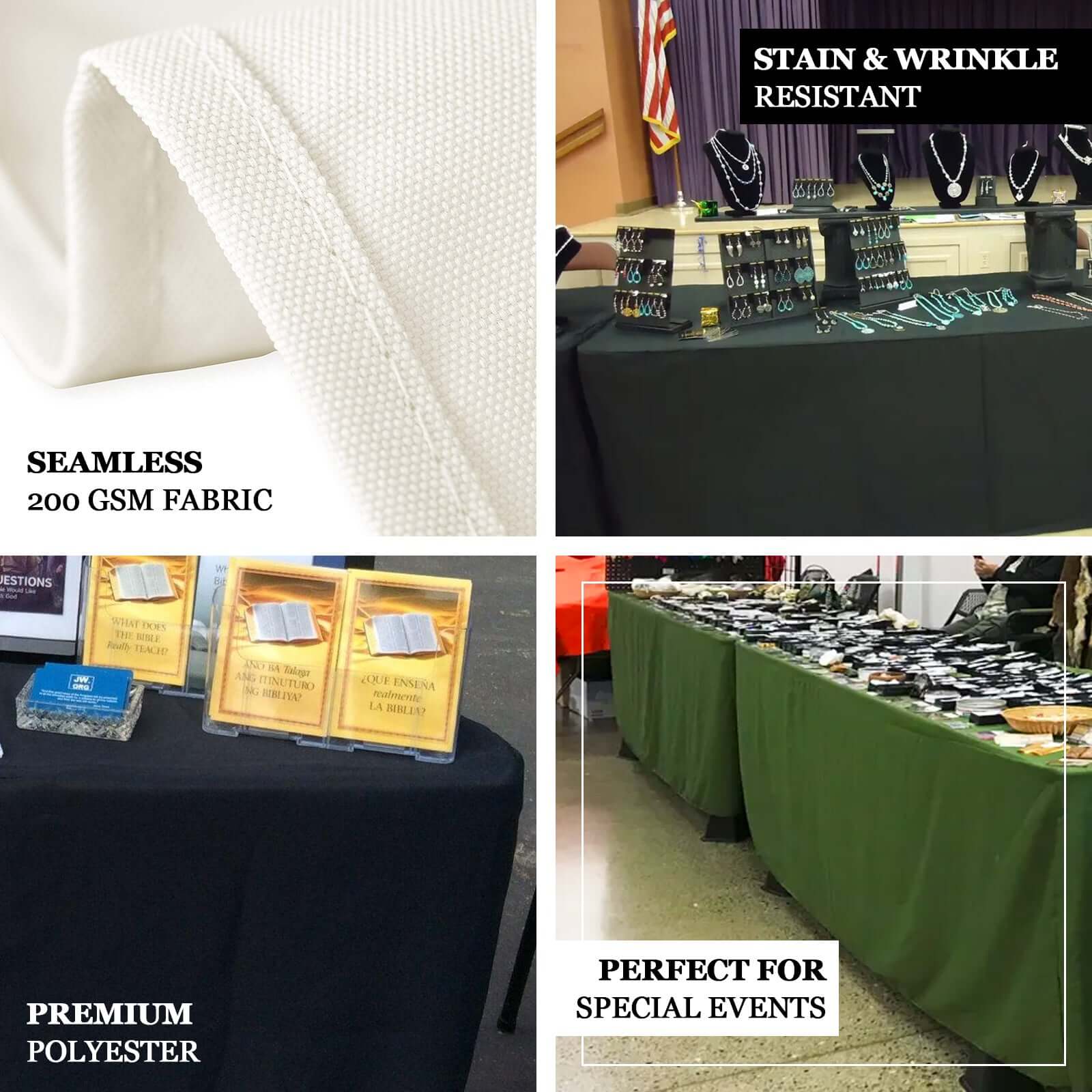 Fitted Polyester 96"x30" Rectangle Tablecloth Blush - Durable and Easy to Maintain Table Cover