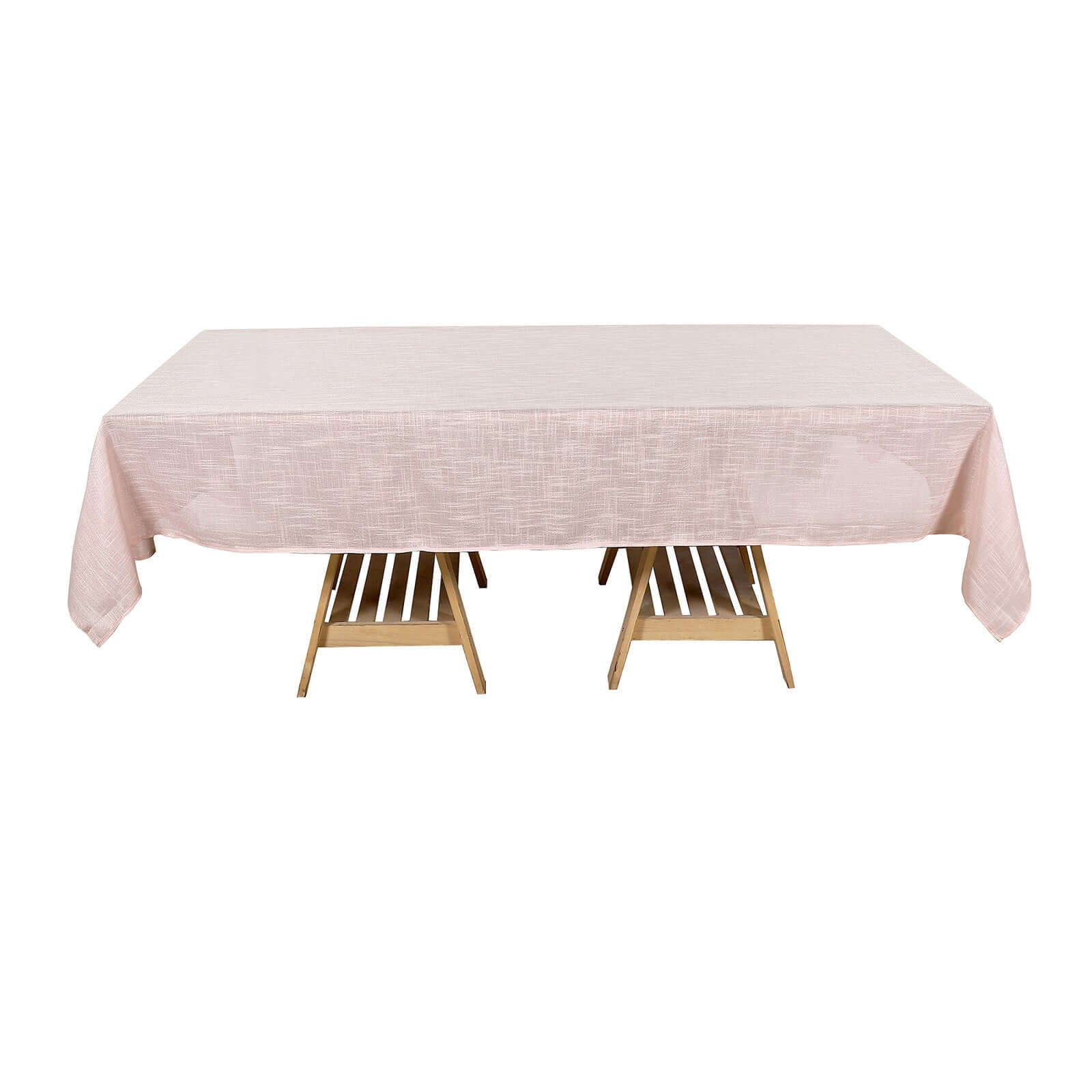 Faux Linen 60"x102" Rectangular Tablecloth Blush - Slubby Textured & Wrinkle Resistant Table Cover