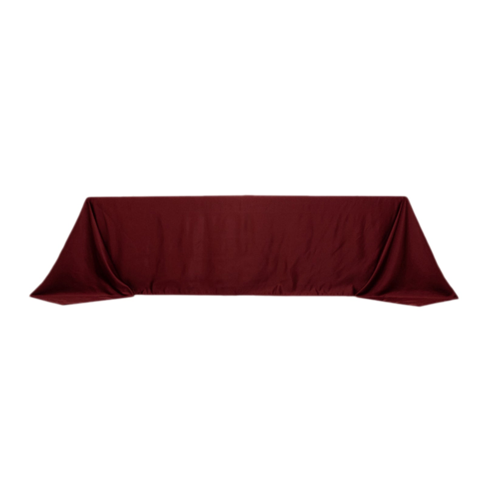Lamour Satin 90"x156" Rectangle Tablecloth Burgundy - Luxurious, Soft Seamless Table Cover