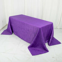 Taffeta 90"x132" Rectangle Tablecloth Purple - Seamless Accordion Crinkle Table Cover