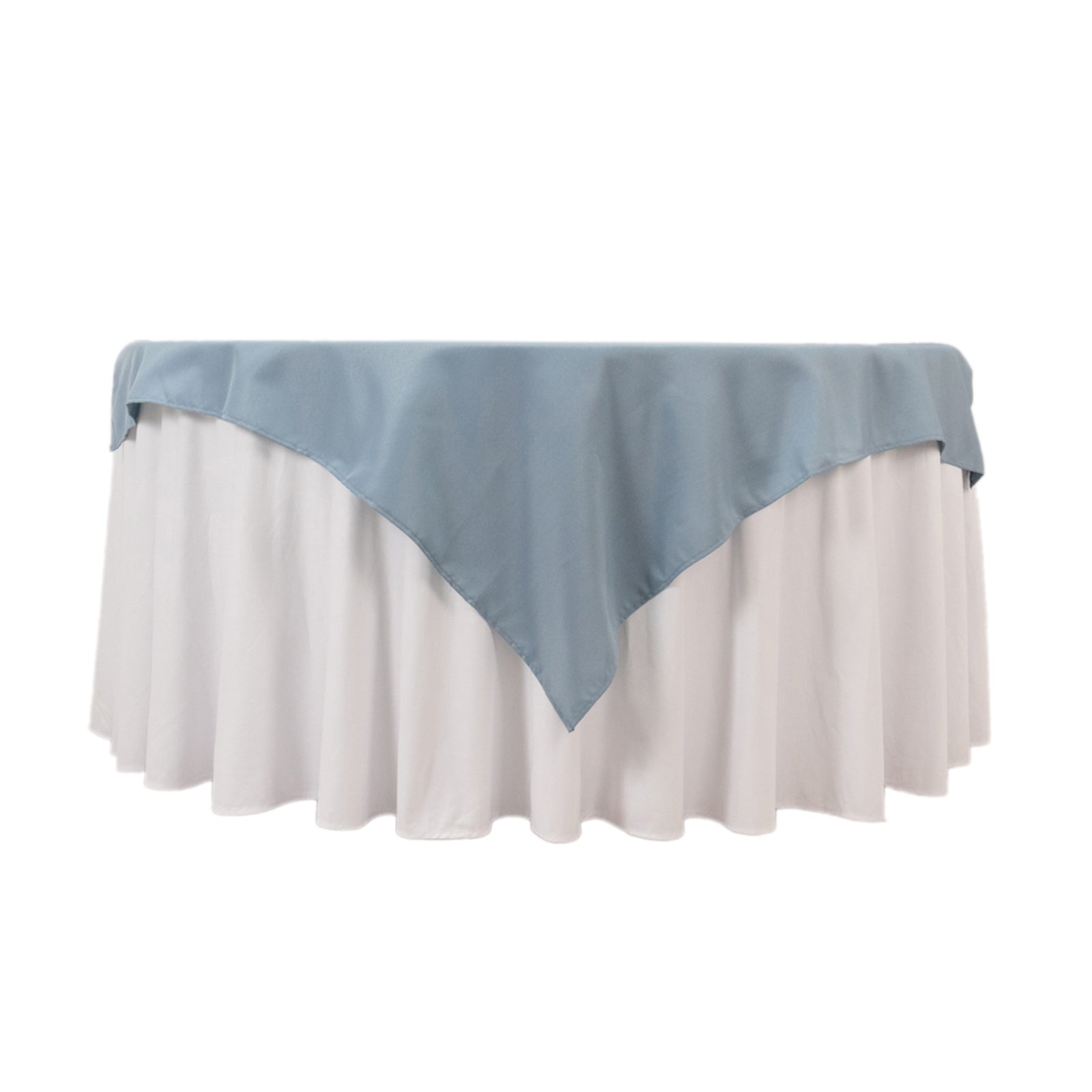 Premium Polyester 54"x54" Table Overlay Square Tablecloth Dusty Blue - Stain and Wrinkle-Resistant 220GSM Table Topper
