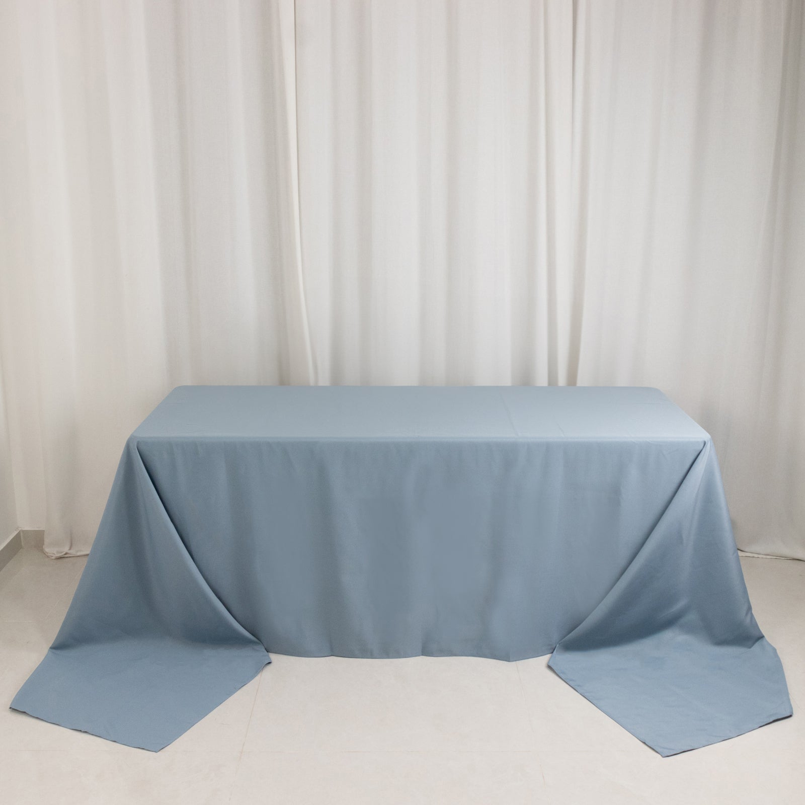 Premium Polyester 90"x156" Rectangle Tablecloth Dusty Blue - Seamless 220GSM Stain-Resistant Table Cover
