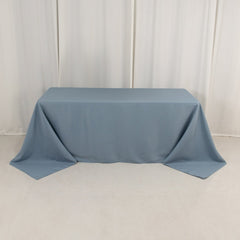 Premium Polyester 90"x132" Rectangle Tablecloth Dusty Blue - Seamless 220GSM Stain-Resistant Table Cover