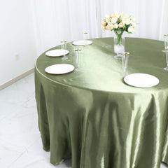 Satin 120" Round Tablecloth Dusty Sage Green - Stylish Seamless Table Cover