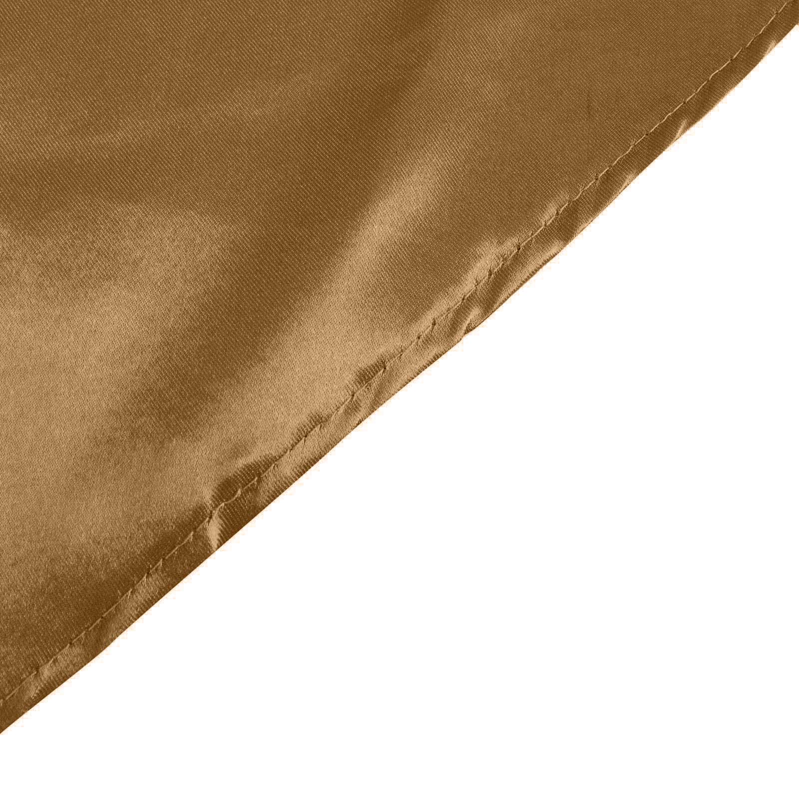 Satin 132" Round Tablecloth Gold - Stylish Seamless Table Cover for Weddings & Events