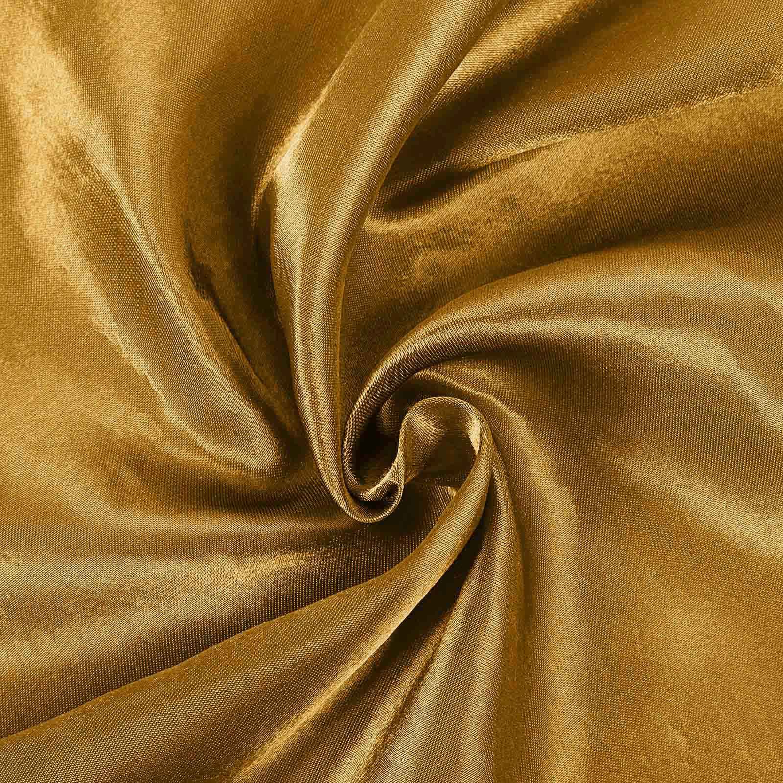 Satin Rectangular 90"x132" Tablecloth Gold - Seamless Stylish Table Cover for Weddings and Parties