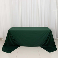 Scuba Rectangular 90"x156" Tablecloth Hunter Emerald Green - Wrinkle Free, Stain Resistant & Seamless Table Cover
