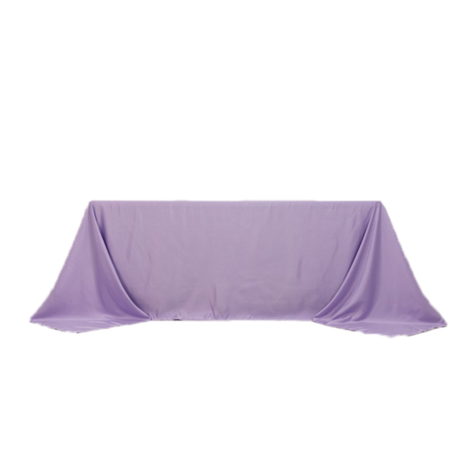 Lamour Satin 90"x132" Rectangle Tablecloth Lavender Lilac - Soft & Silk-Like Seamless Table Cover