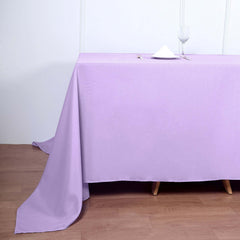 Polyester 90"x132" Rectangle Tablecloth Lavender Lilac - Seamless Wrinkle-Resistant Table Cover