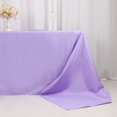 Premium Polyester 90"x156" Rectangle Tablecloth Lavender Lilac - Seamless 220GSM Stain-Resistant Table Cover