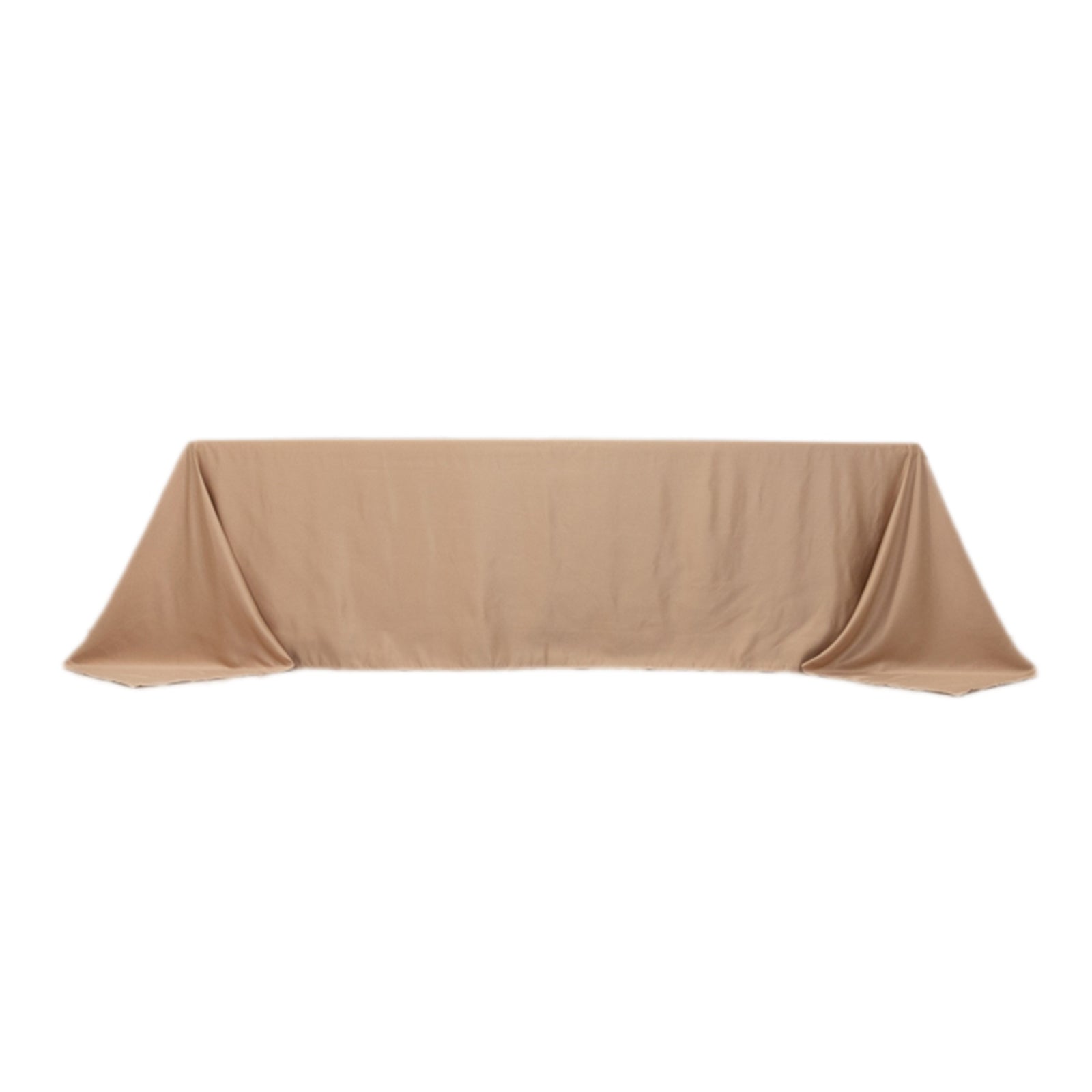 Lamour Satin 90"x156" Rectangle Tablecloth Nude - Luxurious, Soft Seamless Table Cover