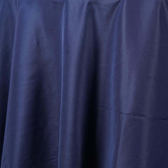 Polyester 120" Round Tablecloth Navy Blue - Seamless Wrinkle-Resistant Table Cover