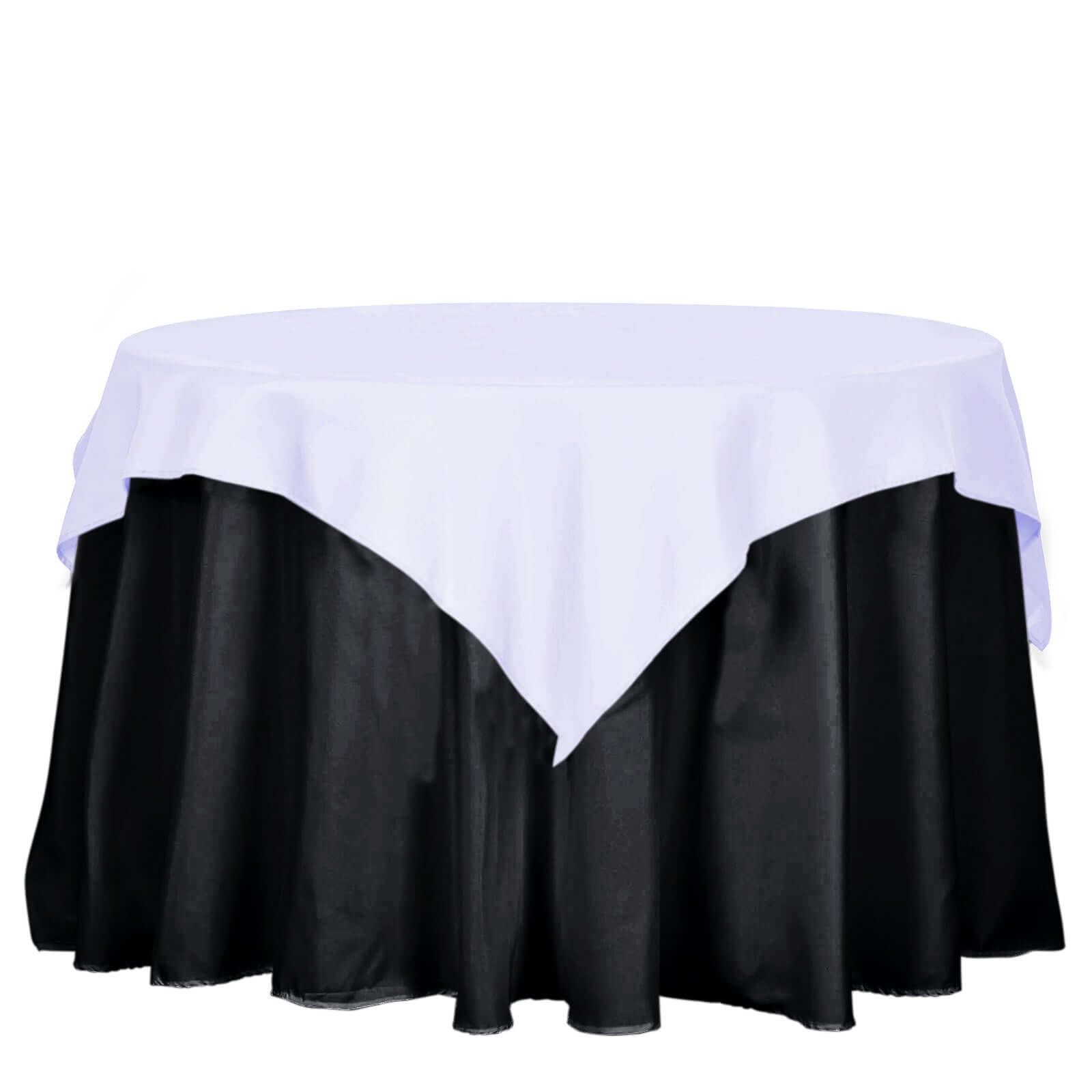 Polyester 54"x54" Table Overlay Square Tablecloth White - Wrinkle-Resistant & Durable Table Cover for Events