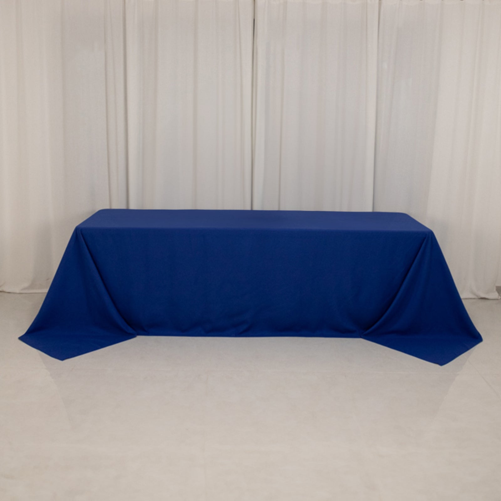 Cotton Blend 90"x156" Rectangle Tablecloth Royal Blue - Seamless Wrinkle-Resistant Table Cover