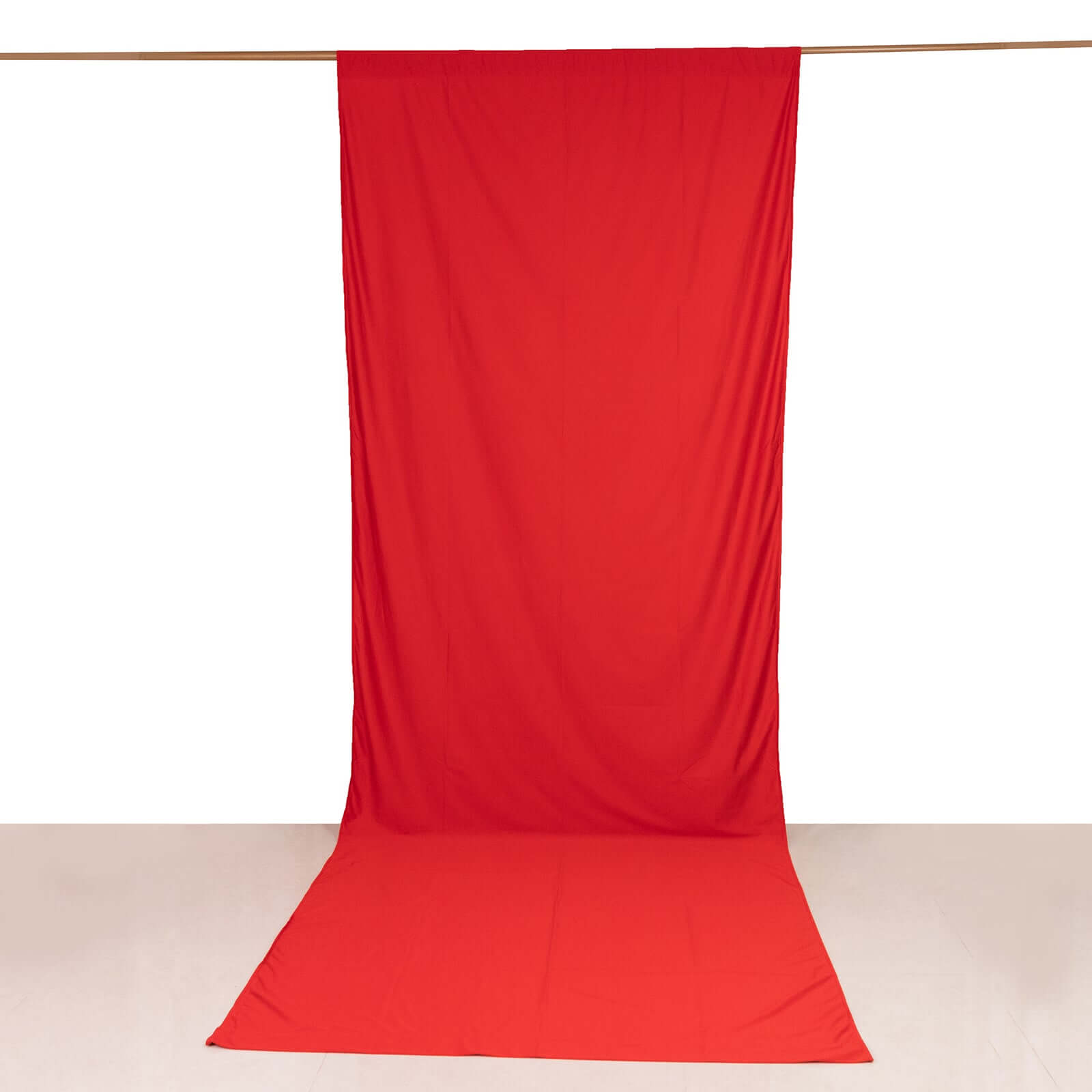 Red Scuba Polyester Event Curtain Drapes, Durable Flame Resistant Backdrop Event Panel Wrinkle Free with Rod Pockets - 5ftx14ft