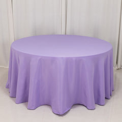 Premium Polyester 120" Round Tablecloth Lavender Lilac - Seamless 220GSM Wrinkle-Resistant Table Cover