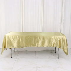 Satin Rectangular 60"x102" Tablecloth Champagne - Smooth and Lustrous Table Cover