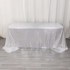 Sequin Dots Polyester 90"x132" Rectangle Tablecloth Shimmering Silver - Seamless, Glittering & Wrinkle Free Table Cover