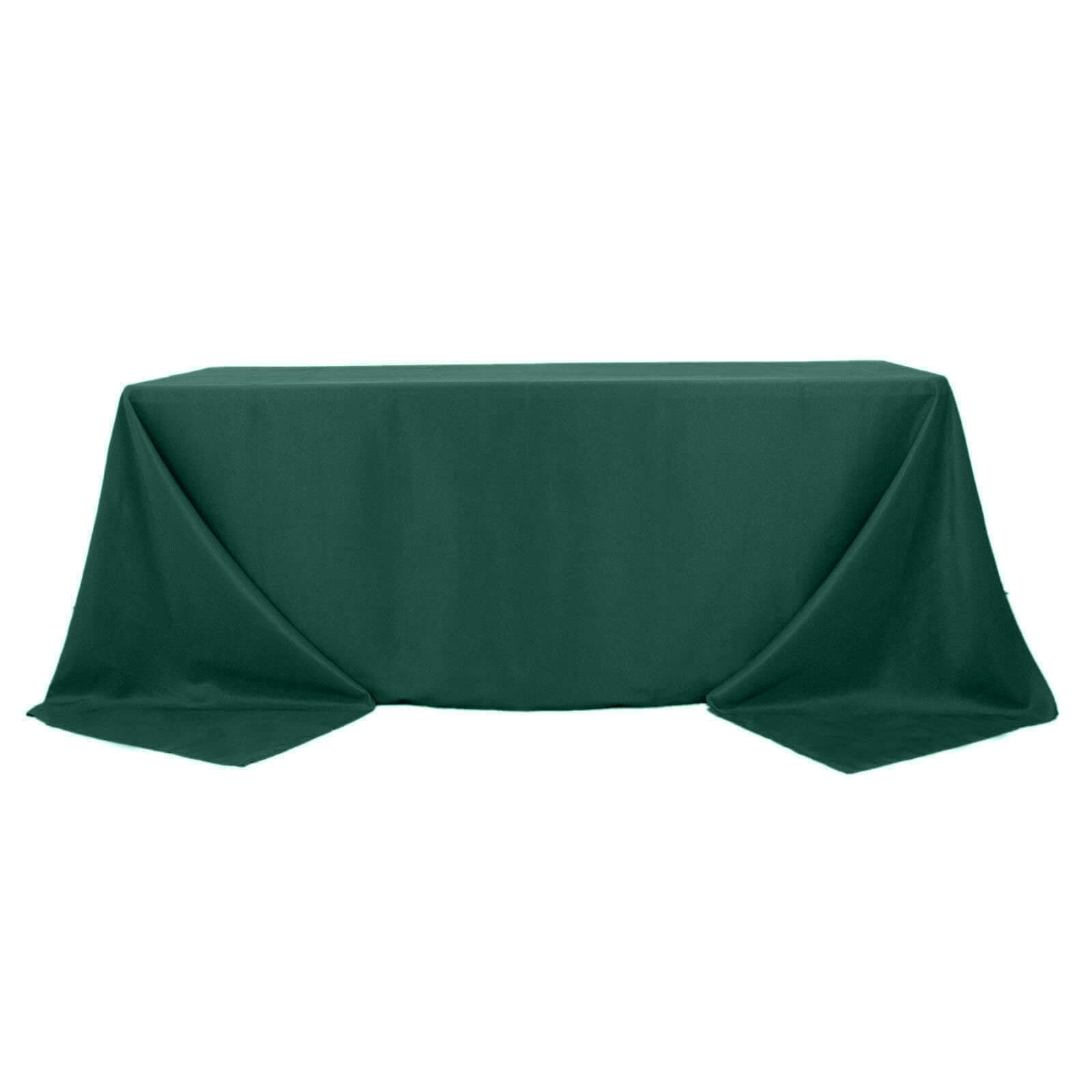 Premium Polyester 90"x132" Rectangle Tablecloth Hunter Emerald Green - Seamless 220GSM Stain-Resistant Design