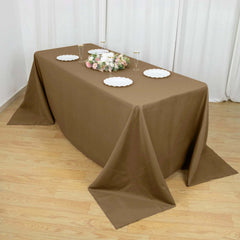 Polyester 90"x132" Rectangle Tablecloth Taupe - Seamless Wrinkle-Resistant Table Cover