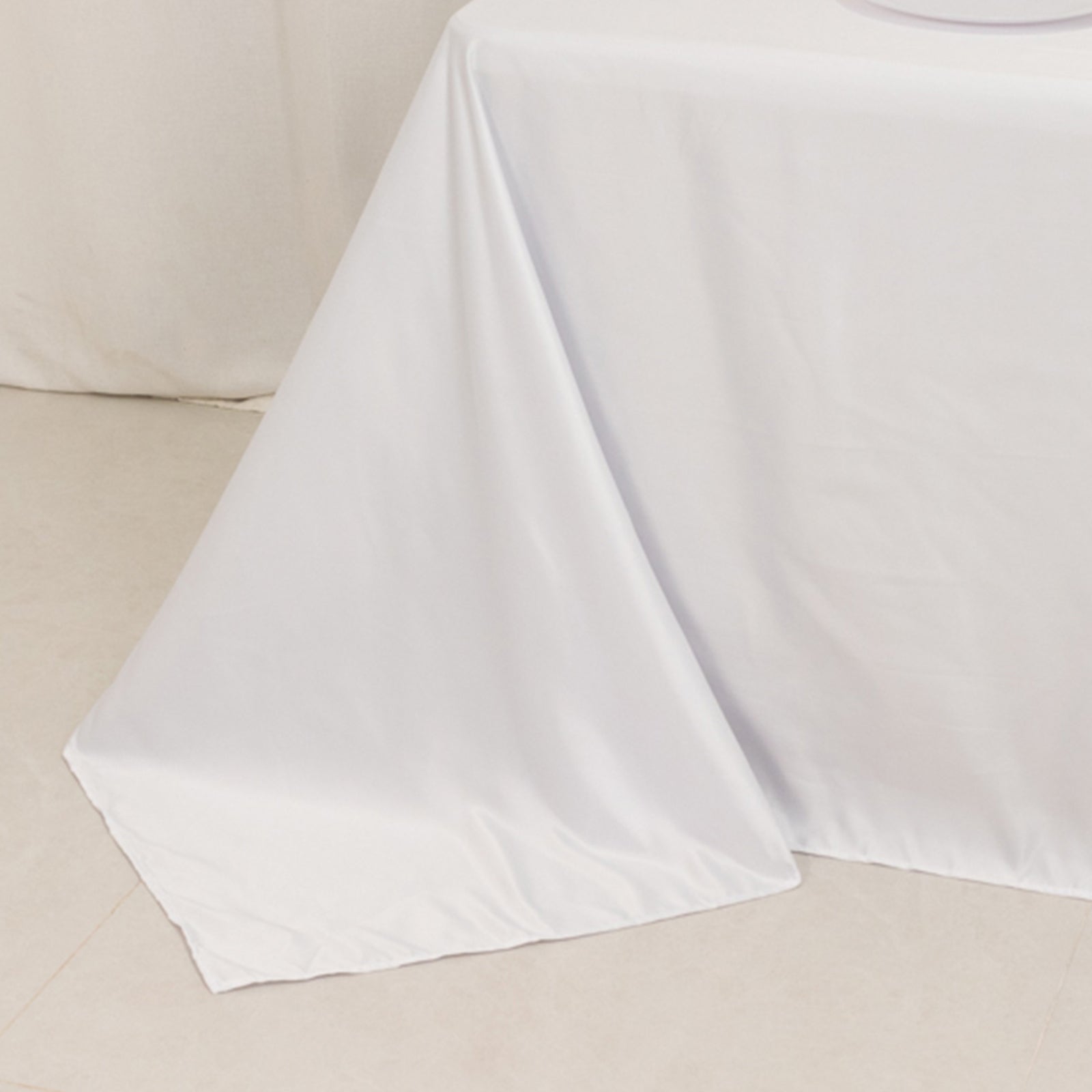 Lamour Satin 90"x132" Rectangle Tablecloth White - Soft & Silk-Like Seamless Table Cover for Weddings & Parties