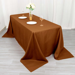 Polyester 90"x132" Rectangle Tablecloth Cinnamon Brown - Seamless Wrinkle-Resistant Table Cover
