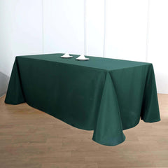 Polyester 90"x132" Rectangle Tablecloth Hunter Emerald Green - Seamless Wrinkle-Resistant Table Cover