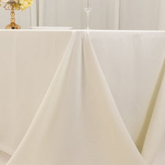 Cotton Blend 90"x156" Rectangle Tablecloth Ivory - Seamless Wrinkle-Resistant Table Cover